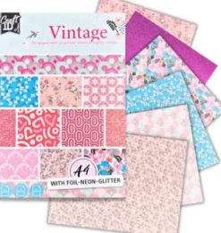 Craft Id - Vintage Designpapir I Blok - A4 - 250 G - 24 Ark