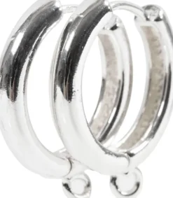 Creoler Med Øje - Ø 15 MM - Tykkelse 3 MM - Forsølvet - 2 X 2 Par