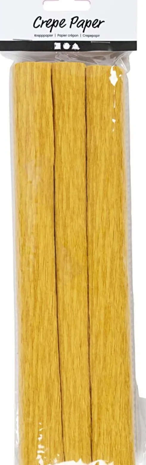 Crepepapir - 25X60 CM - Stræk/Crepe 180% - 105 G - Karry - 3 Ark