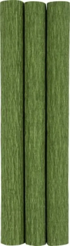 Crepepapir - 25X60 CM - Stræk/Crepe 180% - 105 G - Løvgrøn - 3 Ark
