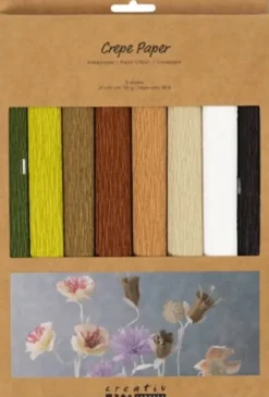 Crepepapir - 25X60 CM - Stræk/Crepe 180% - 105 G - Natur