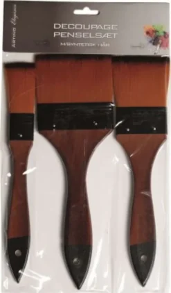 Decoupage Pensel Sæt - 3 Stk - 7,5 + 5,5 + 2,5 CM - Artino
