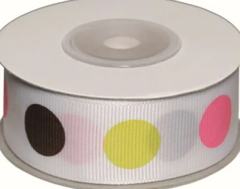 Dekobånd M/Prikker Pige 25Mm 10M - Polyester