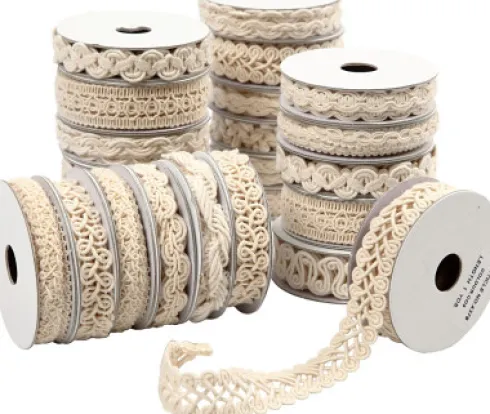 Dekorationsbånd - B 6-18 MM - Creme - 56X0,9 M