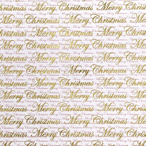 Designpapir - Glædelig Jul Og Prikker - 30,5X30,5 CM - 180 G - Guld - 3 Ark