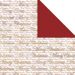 Designpapir - Glædelig Jul Og Prikker - 30,5X30,5 CM - 180 G - Guld - 3 Ark