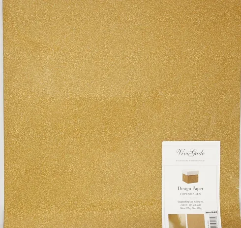 Designpapir - Glimmer - 30,5X30,5 CM - 120+128 G - Guld - 2 Ark