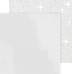 Designpapir - Glimmer - 30,5X30,5 CM - 120+128 G - Hvid - 2 Ark