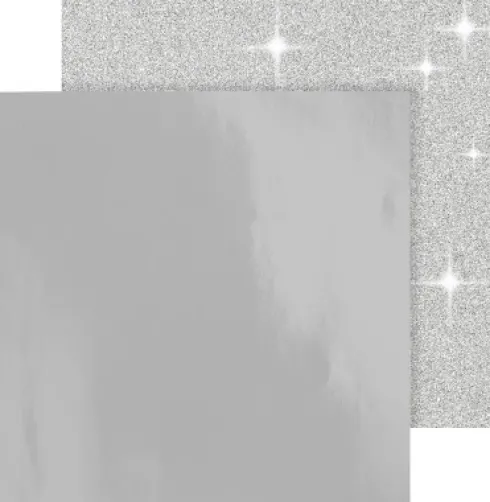 Designpapir - Glimmer - 30,5X30,5 CM - 120+128 G - Sølv - 2 Ark