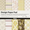 Designpapir I Blok - 15,2X15,2 CM - 120 G - Grøn - Rosa - 50 Ark
