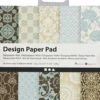 Designpapir I Blok - 15,2X15,2 CM - 120 G - Lyseblå - Brun - 50 Ark