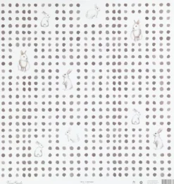 Designpapir - Kaniner - 30,5X30,5 CM - 180 G - Grå Hvid - 5 Ark