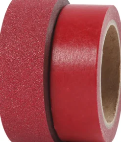 Designtape - B 15 MM - Rød - 2 Ruller