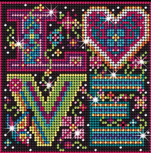 Diamond Art - Love Tekst - 20 X 20 CM