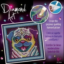 Diamond Art - Mops Hund - 20 X 20 CM