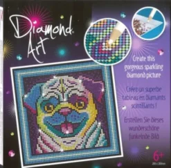 Diamond Art - Mops Hund - 20 X 20 CM