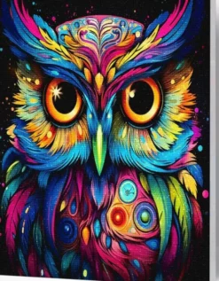 Diamond Art Painting Kit På Lærred - 30X40 CM - Ugle - Splat