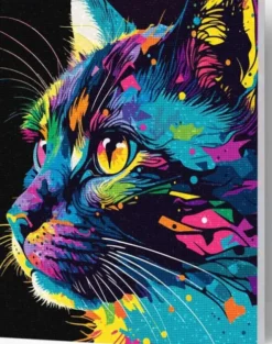 Diamond Art Painting Kit På Lærred - 30X40 CM - Kat - Ny - Splat