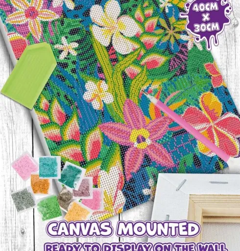 Diamond Art Painting Kit På Lærred - 30X40 CM - Sommer - Splat