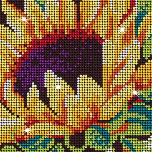 Diamond Art - Solsikke Blomst - 20 X 20 CM