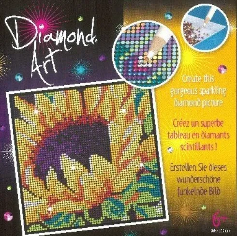 Diamond Art - Solsikke Blomst - 20 X 20 CM