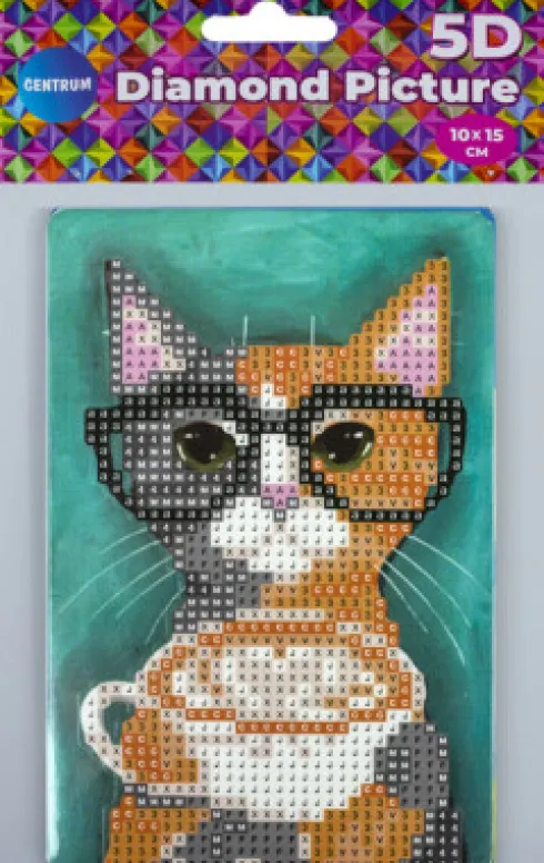 Diamond Painting - 5D - 10X15 CM - Med Staffeli - Kat