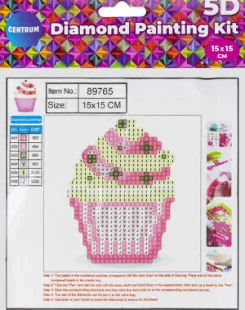 Diamond Painting Kit - 5D - 15X15 CM - Cupcake