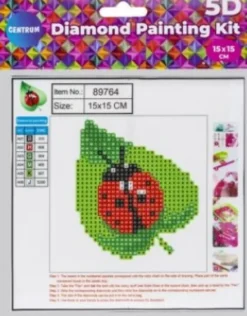 Diamond Painting Kit - 5D - 15X15 CM - Mariehøne