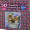 Diamond Painting Kit - 5D - 20X20 CM - Med Træramme - Katte