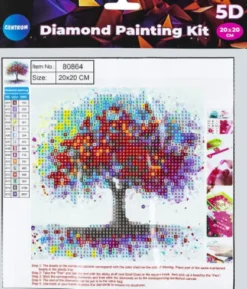 Diamond Painting Kit - 5D - 20X20 CM - Træ