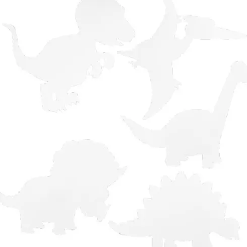 Dinosaurer - H 15-22 CM - B 24-25 CM - 230 G - Hvid - 16 Stk