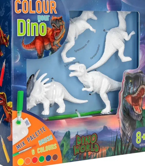 Dino World - Colour Your Dino - DIY Dinosaur Figur Malesæt