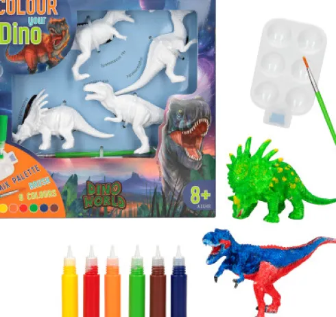Dino World - Colour Your Dino - DIY Dinosaur Figur Malesæt
