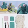 DIY Kit Amigurumi - Hundehvalp - Pastelpink - Mørk Turkis