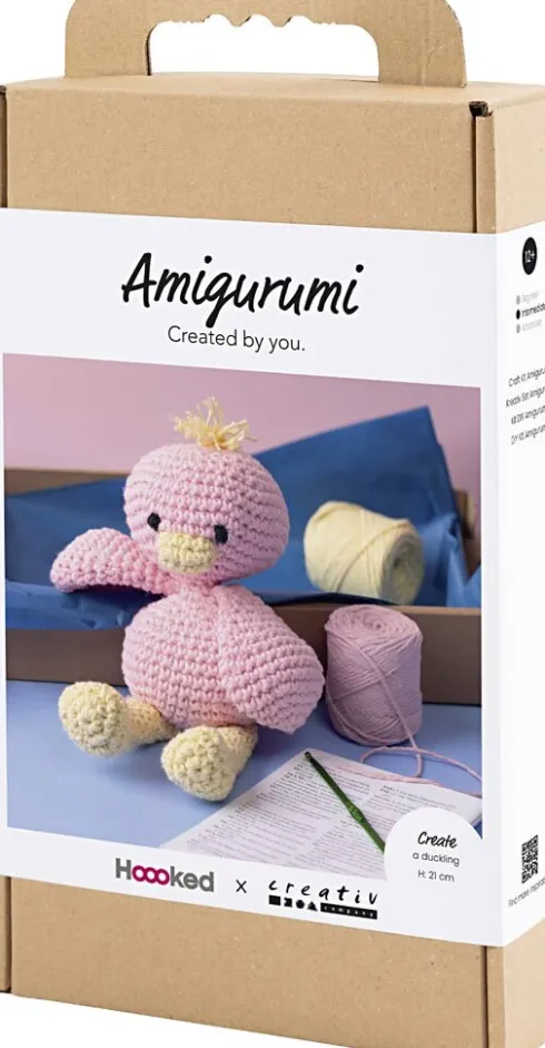 DIY Kit Amigurumi - Ælling - Lys Pink - Lys Gul