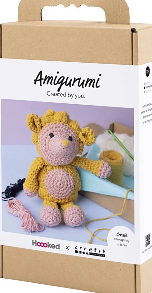 DIY Kit Amigurumi - Pindsvin - Lys Rosa - Varm Gul