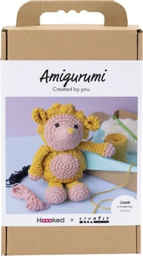 DIY Kit Amigurumi - Pindsvin - Lys Rosa - Varm Gul