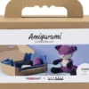 DIY Kit Amigurumi - Ræv - Sort - Blomme