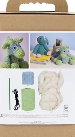 DIY Kit Amigurumi - Zebra - Lys Blå - Lys Grøn