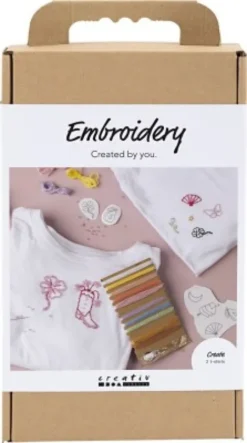 DIY Kit Broderi - T-Shirt - Hvid
