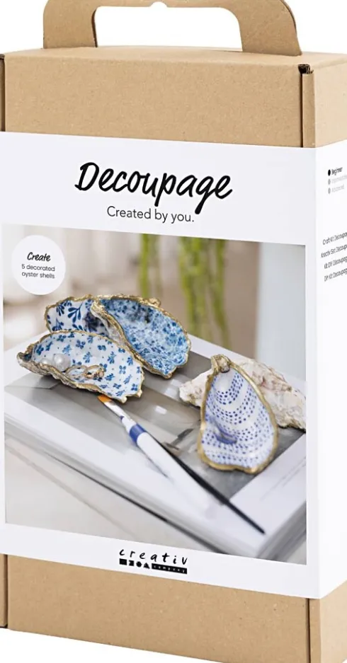 DIY Kit Decoupage - Østersskaller - Blå