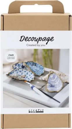 DIY Kit Decoupage - Østersskaller - Blå