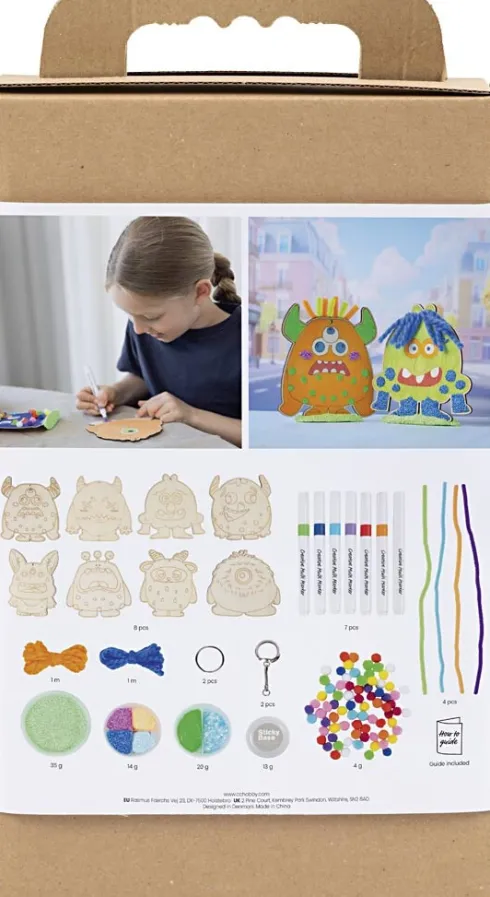 DIY Kit Dekoration - Monstre - Colorful - Glade Farver - Stærke Farver