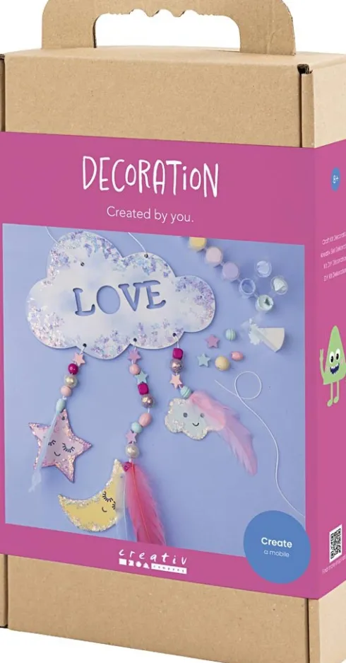 DIY Kit Dekoration - Sky - Måne - Stjerne - Glitterfarver - Pastelfarver