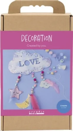DIY Kit Dekoration - Sky - Måne - Stjerne - Glitterfarver - Pastelfarver
