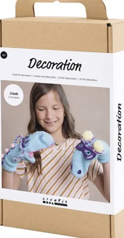 DIY Kit Dekoration - Strømpedukke Monster - Assorterede Farver
