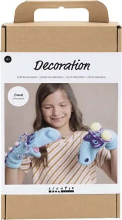 DIY Kit Dekoration - Strømpedukke Monster - Assorterede Farver
