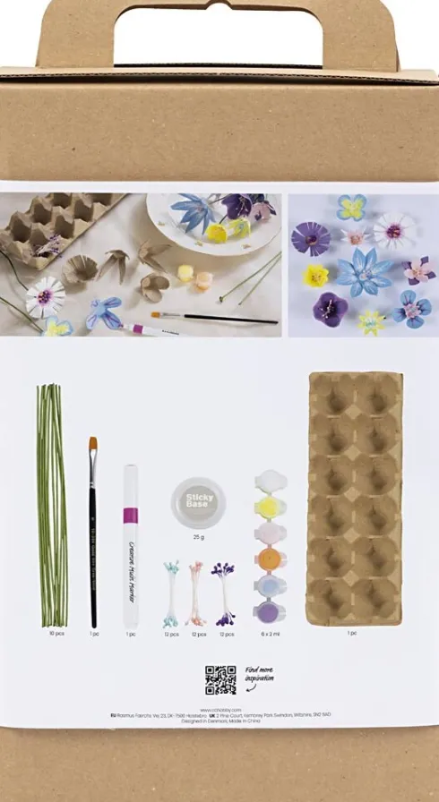 DIY Kit Æggebakke Blomster - Pastelfarver