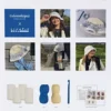 DIY Kit Hækle - Chunky Bøllehat - Blå - Lys Natur - Gul