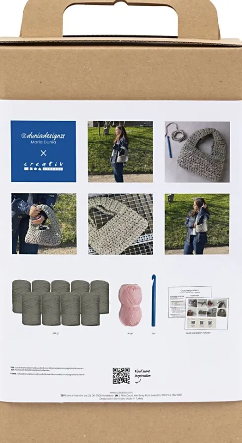 DIY Kit Hækle - Chunky Taske - Olivengrøn